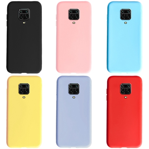 Coque Simple en Silicone pour Xiaomi, compatible modèles Redmi note 9 S, 9 S, Note 9 Pro Max, couleurs unies ► Photo 1/6