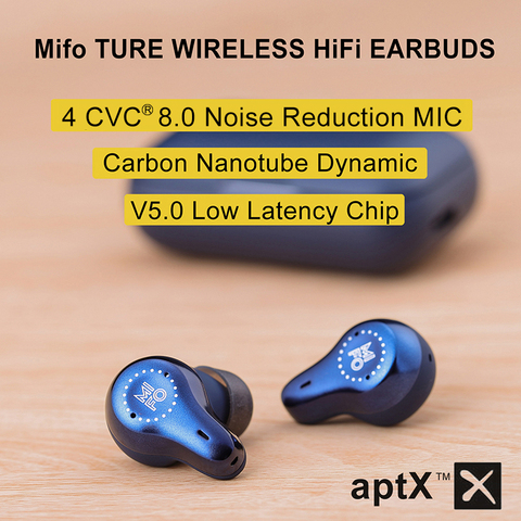 Mifo – oreillettes sans fil Bluetooth 5.0, O7, nano tube de carbone, écouteurs dynamiques APTX, stop-bruit, TWS avec 4 micros ► Photo 1/6