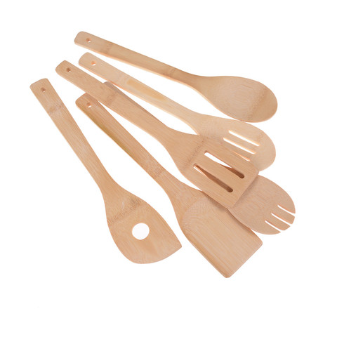 1 pièces cuisine cuillère spatule mélange professionnel belle bambou ustensile en bois outils de cuisine livraison directe ► Photo 1/6