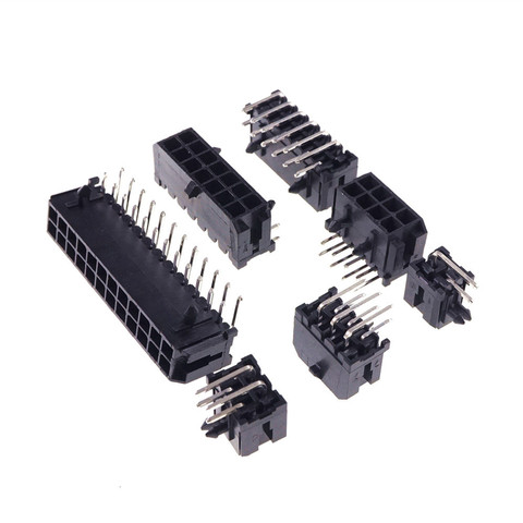 Tête mâle à Angle droit, trous traversants 2 4 6 8 10 12 14 16 18 20 24 Circuits croix Molex 5/10 Micro-Fit 43045mm double rangée 3.0 pièces ► Photo 1/6