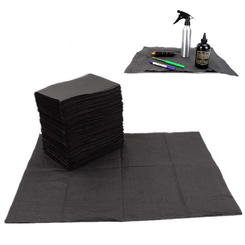 125 pièces noir tatouage nettoyage lingettes jetables dentaire Piercing bavoirs imperméable feuilles papier tatouage accessoires ► Photo 1/6