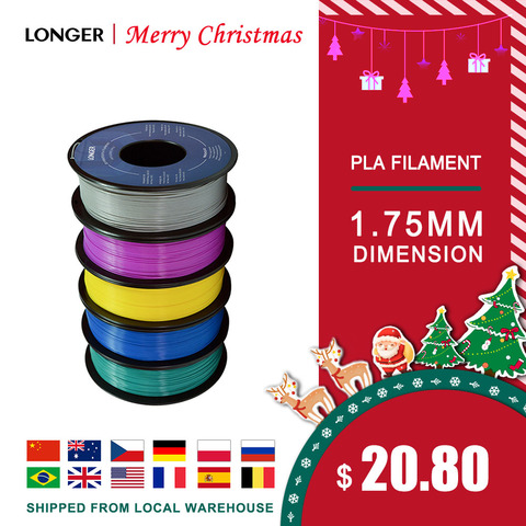 LONGER PLA Filament 1.75mm PLA pour imprimante 3D 1KG par rouleau PLA matériel pour impression 3D filamento pla 3d filament d'imprimante ► Photo 1/6