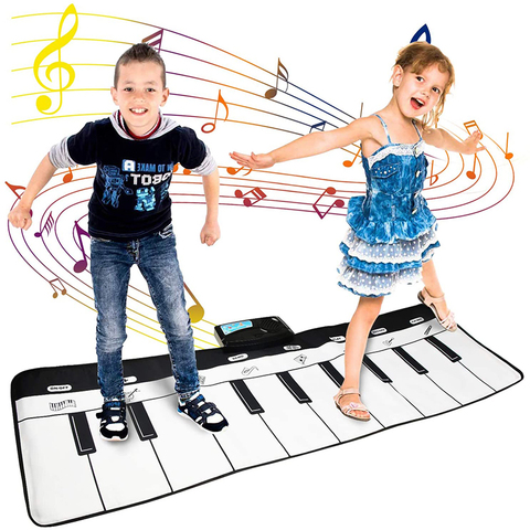 Tapis musical clavier électronique pour enfants, jouet éducatif de 110x36 cm, introduction aux instruments de musique type piano, accessible à bébé ► Photo 1/6