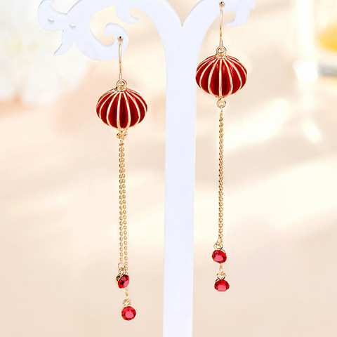 Boucles d'oreilles Style chinois, vente en gros, cadeau de noël, nouvel an, pour mariée, tendance, rouge, 2022 ► Photo 1/1