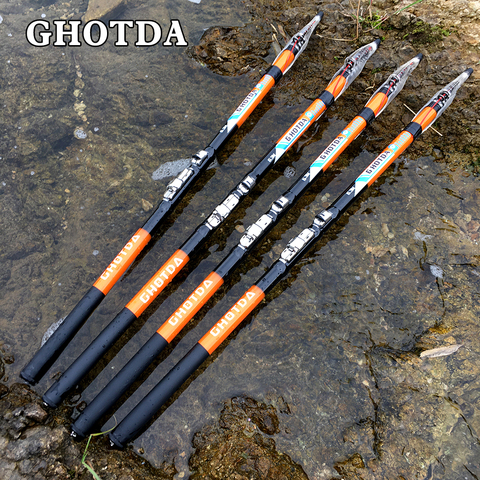 GHOTDA-canne à pêche en carbone super dur, longueur 2.7, 3.6, 4.5, 5.4, 6.3M, canne à pêche à la main ► Photo 1/6