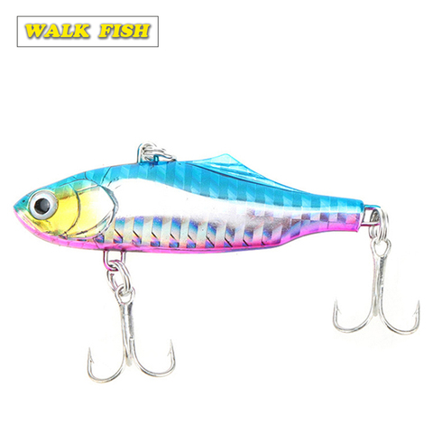 Marcher Poissons 1 pcs 6 cm 14g D'hiver De Pêche Leurres En Plastique VIB Dur Appât Plomb À L'intérieur Vibrations De Pêche S'attaquer wobbler Leurre ► Photo 1/6