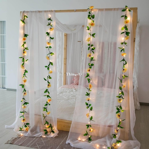 2.4M Rose fleur guirlande décorative batterie cuivre jeu de lumière clignotant LED pour noël mariage décoration fête événement ► Photo 1/6