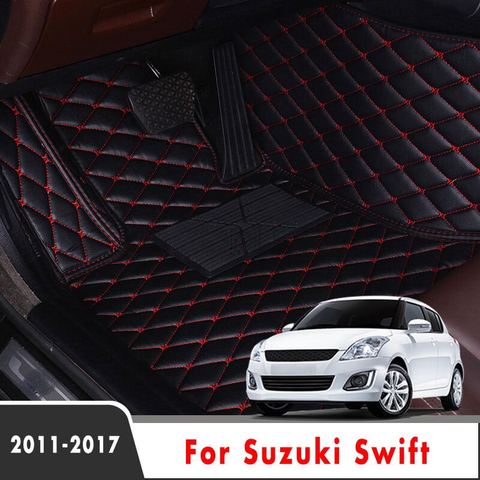 Tapis de sol de voiture personnalisé pour Suzuki Swift 2017, 2016, 2015, 2014, 2013, 2012, 2011, intérieur en cuir, protection, style ► Photo 1/6