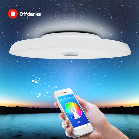 Plafond moderne à LEDs lumières Dimmable 36W 48W 72W APP télécommande Bluetooth musique lumière haut-parleur foyer chambre intelligente plafonnier ► Photo 1/6