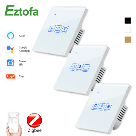 ZigBee-interrupteur mural tactile wifi, interrupteur variateur/ventilateur/rideau, pour maison connectée, Compatible avec application Tuya Alexa et Google home ► Photo 1/6