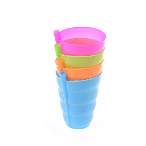 Tasse à boire en paille pour bébé, 4 pièces/lot, avec tasse intégrée, couleurs de la maison ► Photo 1/6