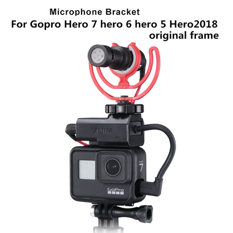 Adaptateur de fixation de Microphone pour Gopro 3.5mm adaptateur de micro chaussure froide support d'extension pour Gopro Hero 7 6 5 2022 supports de boîtier d'origine ► Photo 1/6