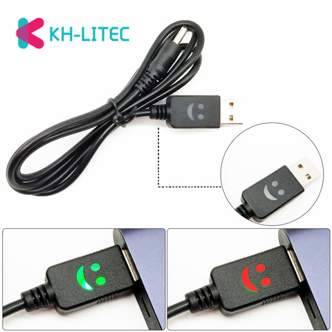 KHLITEC – lampe frontale Portable 4.2V, câble de chargement mural USB, visage souriant, 1m 3ft ► Photo 1/6