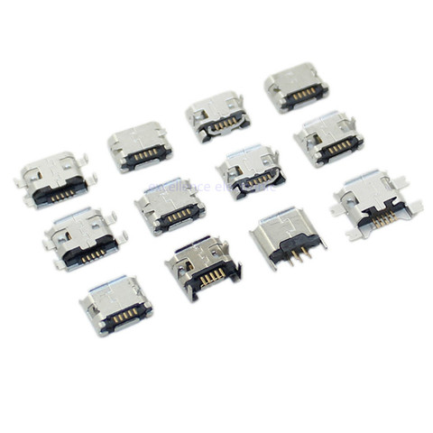 10 pièces/lot Micro USB 5 broches SMT prise connecteur Type B Placement femelle SMD DIP USB connecteurs de charge ► Photo 1/5