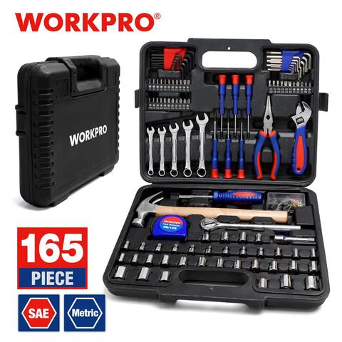 WORKPRO 165PC maison outils ménage outil ensemble clé tournevis pince jeu de douilles ► Photo 1/5