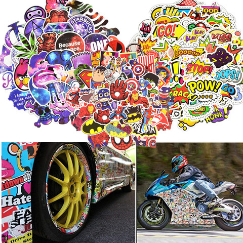 Autocollants de vélo en vinyle, autocollants décoratifs imperméables, couleur néon, pour Scooter, voiture, moto, Skateboard, ordinateur portable, bagage, 50pcs ► Photo 1/6