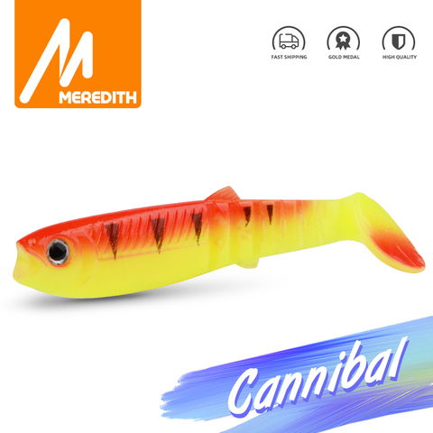 MEREDITH-Cannibal le parfait appât 3D en Silicone souple, appât de type poisson nageur idéal pour un gréement à l'alose, 80/100/125mm ► Photo 1/6