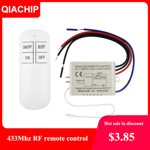 QIACHIP 1/2/3 Way relais ca 220V RF télécommande numérique sans fil commutateur de commande de panneau de ventilateur de plafond pour ampoule ► Photo 1/6