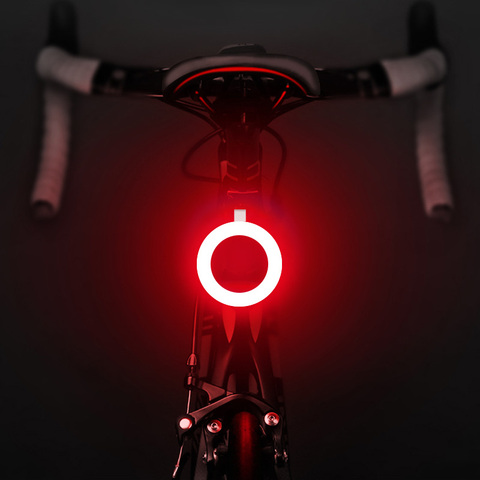 Lampe de poche arrière de vélo, étanche IP64, alimenté par USB, éclairage arrière, accessoires de lumière, forme de cœur, rond, vtt ► Photo 1/6