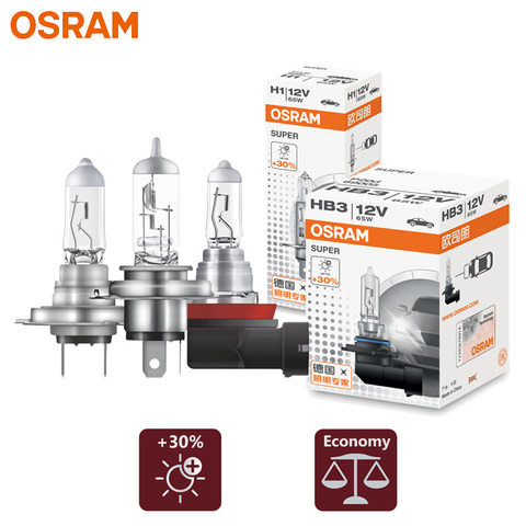 OSRAM – lampe halogène H1 H4 H7 H11, 9003, 9005, 9006, 65W, HB2 HB3 HB4, 12V, 3200K, ampoule de voiture 30% brillante, qualité OEM, 1 pièce ► Photo 1/3