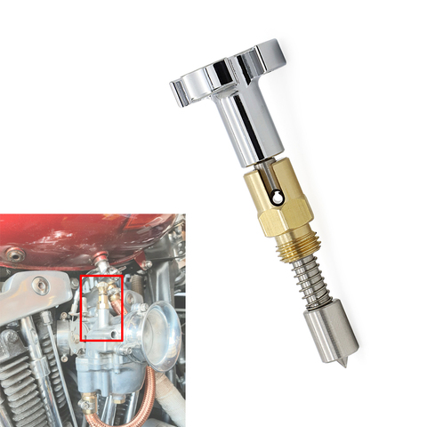 Bouton de réglage de démarreur d'enrichir chromé pour carburateurs Harley S & S Super E G B ► Photo 1/6