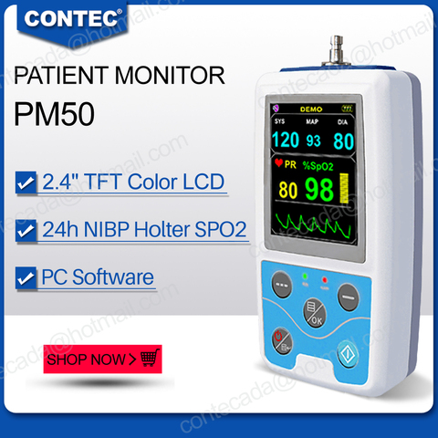 CONTEC – moniteur de signes vitaux portables, moniteur de patients, NIBP/SpO2/Pr, logiciel PC gratuit, 2022 ► Photo 1/6