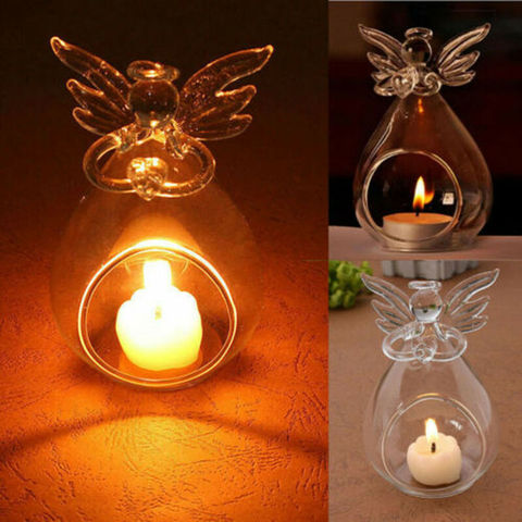 Lampe ange en verre ajourée, 1 pièce, 1 pièce, décoration d'extérieur pour le thé, pour la maison, le jardin, la nuit, pour un mariage ► Photo 1/6