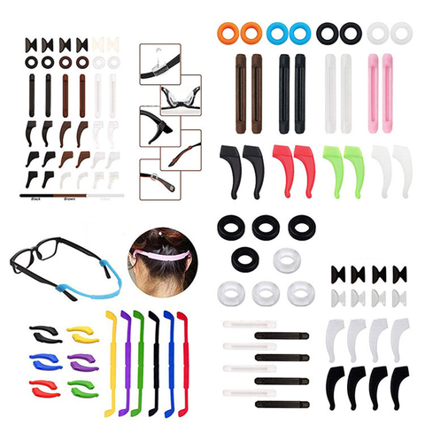 12 paires/lot anti-dérapant Silicone lunettes oreille crochets pour enfants et adultes poignées rondes lunettes sport Temple conseils doux oreille crochet ► Photo 1/6