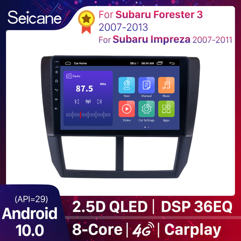 Seicane 9 pouces 2din Android 9.0 autoradio pour Subaru Forester 2008 2009 2010 2011 2012 unité principale Wifi 3G lecteur multimédia GPS ► Photo 1/6