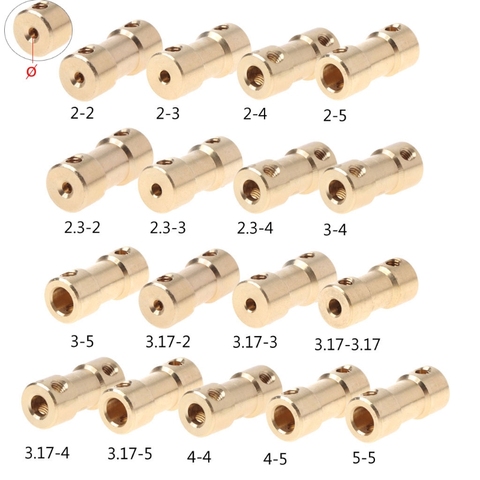 Manchon de connecteur de coupleur d'arbre de moteur 2-5mm en cuivre adaptateur US ► Photo 1/5