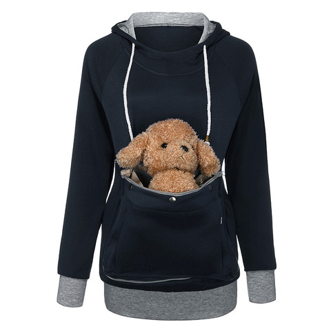 Chat amoureux sweat sweat à capuche pour femme kangourou chien Animal patte pulls câlin poche sweat poche Animal oreille à capuche livraison directe ► Photo 1/6