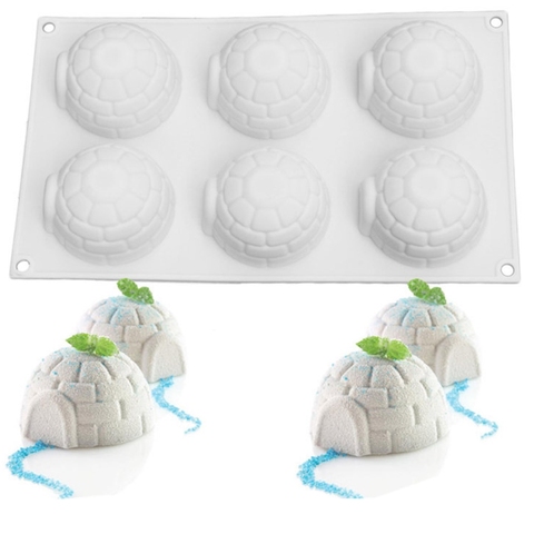 Moule à gâteau en Silicone Igloo, 6 cavités, pour crèmes glacées et Mousses, accessoires de cuisson ► Photo 1/6