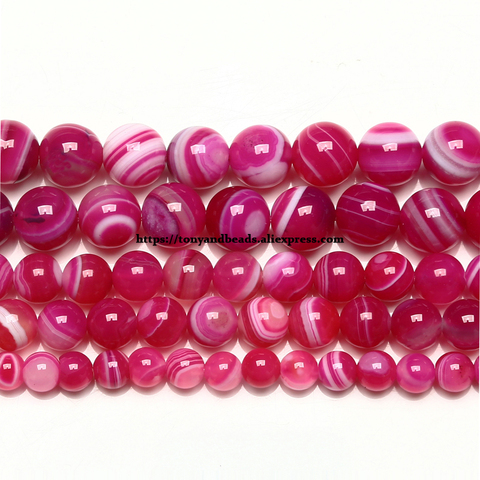 Pierre naturelle de qualité AAAA, Agates Magenta Sardonyx, perles rondes en vrac de 6 8 10 12MM, taille au choix pour la fabrication de bijoux ► Photo 1/1