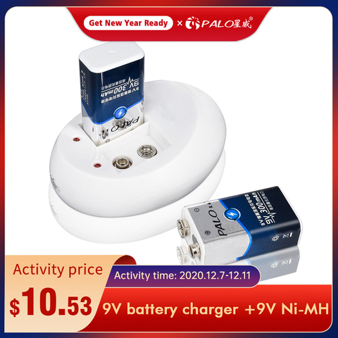 Chargeur de batterie rapide 9V pour batterie 9v 6f22 Li-ion Ni-MH ni-cd + 2 pièces batterie Rechargeable 9v Ni-MH faible autodécharge ► Photo 1/6