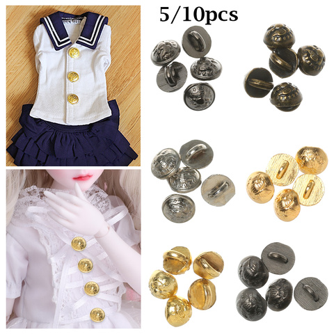 Mini boucles à boutons pour manteaux de poupée, vêtements de bricolage, petites boucles décoratives, accessoires de couture faits à la main, 5/10 pièces, 4/5/6mm ► Photo 1/6