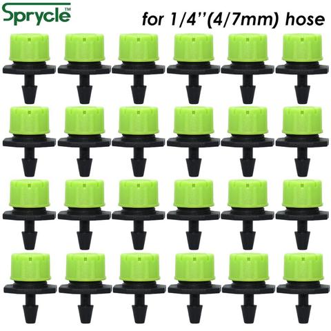 SPRYCLE 50-800 pièces vert 1/4 ''goutteur réglable goutte à goutte Irrigation arrosage gicleurs buses émetteur 4/7mm tuyau jardin serre ► Photo 1/6