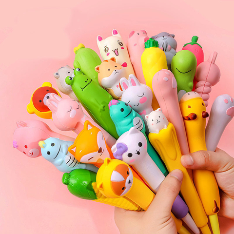 1 pièces Lytwtw mignon doux Gel stylo Kawaii papeterie bureau fournitures scolaires décompression créatif doux joli dessin animé stylo ► Photo 1/6