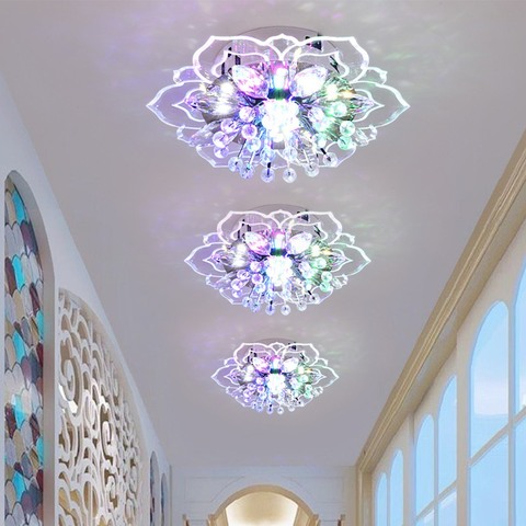 Plafonnier LED en cristal au design moderne, disponible en plusieurs couleurs, éclairage d'intérieur, luminaire décoratif de plafond, idéal pour un couloir, un salon, une chambre à coucher ou une cuisine, 9W ► Photo 1/6