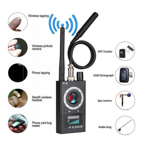 1MHz-6.5GHz K18 multi-fonction Anti-espion détecteur caméra GSM Audio Bug Finder GPS Signal lentille RF Tracker détecter les produits sans fil ► Photo 1/6