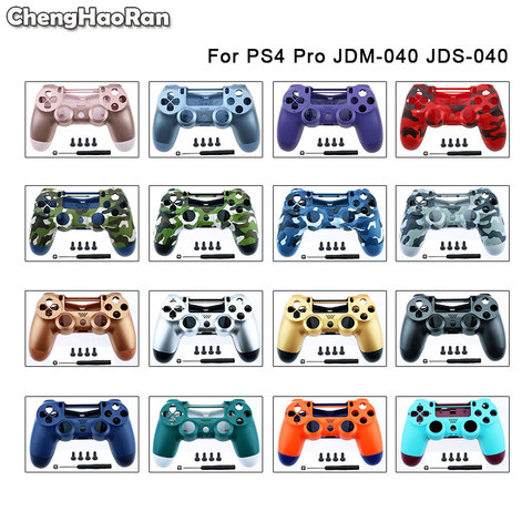 ChengHaoRan Logement Coque Pour Manette DualShock 4 PlayStation 4 PS4 Pro Mince V2 JDS 040 JDM-040 Contrôleur Façade Coque Arrière w/vis ► Photo 1/6