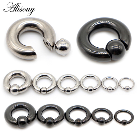 Alisouy 1pc grand acier inoxydable captif cerceau BCR sourcil Tragus fermeture mamelon barre lèvres nez anneaux oreille Piercing corps bijoux ► Photo 1/6