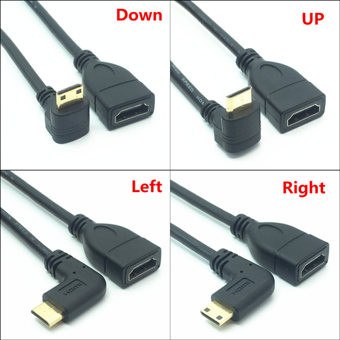 Câble HDMI 1080P mâle vers femelle, convertisseur à angle droit à 90 degrés, adaptateur d'extension M-F ► Photo 1/6