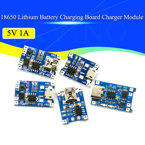 Carte de charge de batterie au Lithium, TP4056 + double fonction de Protection 5V 1A Micro USB 18650, Module de charge TYPE-C connecteur ► Photo 1/6