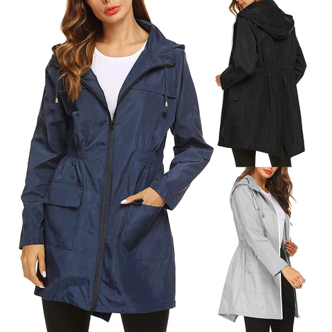 Sfit femmes léger imperméable pour les femmes veste imperméable à capuche extérieur randonnée veste longue pluie veste Active vêtements de pluie 2022 ► Photo 1/6