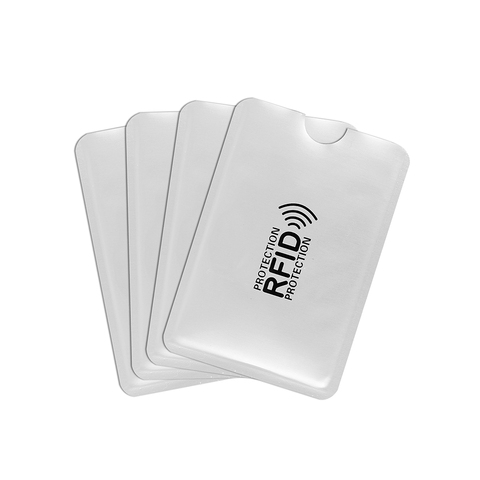 Protecteur de manchon Anti-Scan RFID, argent, carte d'identité de crédit, support en aluminium, 500 pièces ► Photo 1/3