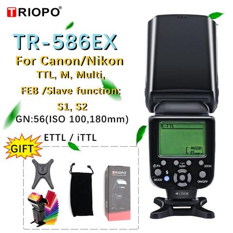 Triopo TR-586EX Mode sans fil TTL Speedlite flash pour Canon 5D Nikon D750 D800 D3200 D7100 appareil photo reflex numérique comme YONGNUO YN-568EX ► Photo 1/6