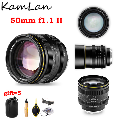 KamLan 50mm f1.1 II APS-C grande ouverture objectif de mise au point manuelle pour Canon EOS M Sony E Fuji X M4/3 monture pour objectif d'appareil photo sans miroir ► Photo 1/6