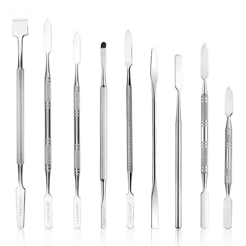 Spatule à double tête en acier inoxydable, 5 Types, outil pour mélanger le Toner, le fond de teint, la crème, outil pour le maquillage cosmétique, FY210 ► Photo 1/6