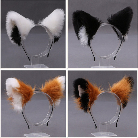 Lolita Cosplay oreilles de chat bandeau Anime danse fête Costume loup renard oreille en peluche bandeau filles Kawaii cheveux accessoires accessoires ► Photo 1/6