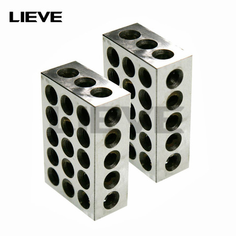23 trous de précision 25-50-75mm blocs 1 paire (2 pièces), jeu de blocs de serrage parallèle, bloc en acier 23 trous 1-2-3 